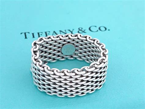 tiffany mesh ring replica|tiffany silver wedding band.